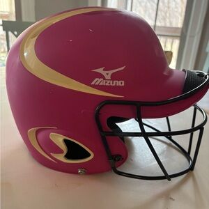Mizuno Pink Helmet with Gold Details